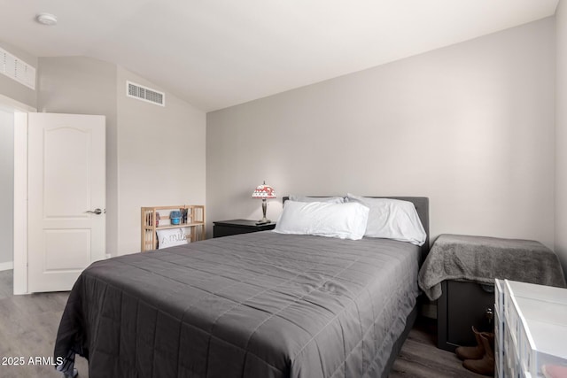 4142 E Sandy Way, Gilbert, AZ 85297 - bedroom with wood finished floors and vaulted ceiling