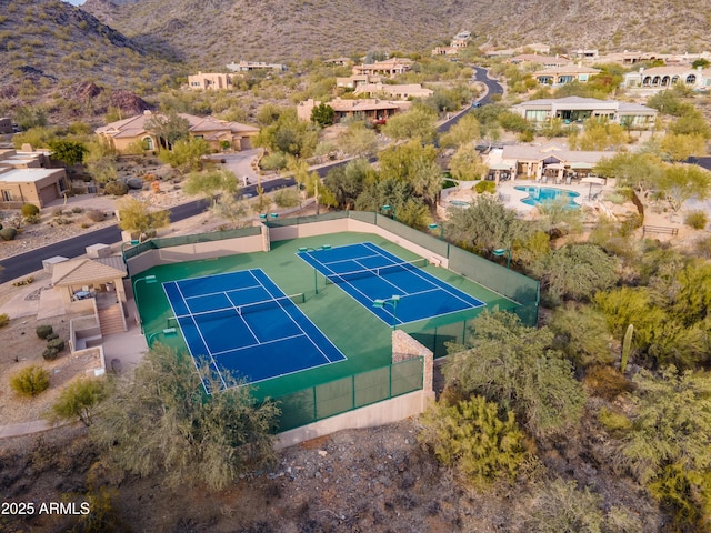 aerial view featuring a mountain view