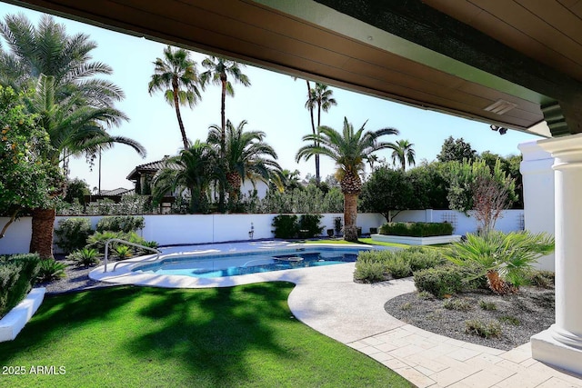 view of pool featuring a patio area