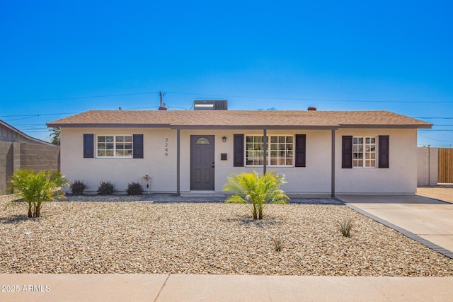 3249 E Nisbet Rd, Phoenix, AZ 85032 - ranch-style house featuring fence, roof with shingles, and stucco siding