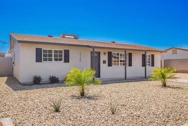 3249 E Nisbet Rd, Phoenix, AZ 85032 - ranch-style house with fence, roof with shingles, and stucco siding