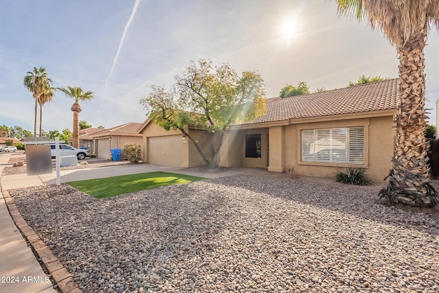 view of front of home featuring a garage