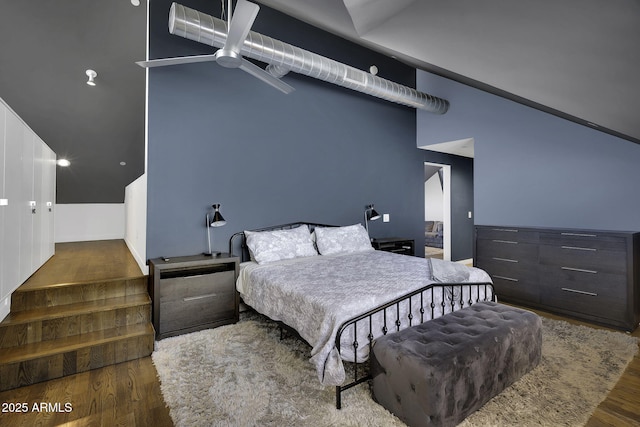 802 S 5th Ave, Tucson, AZ 85701 - bedroom with wood finished floors and vaulted ceiling