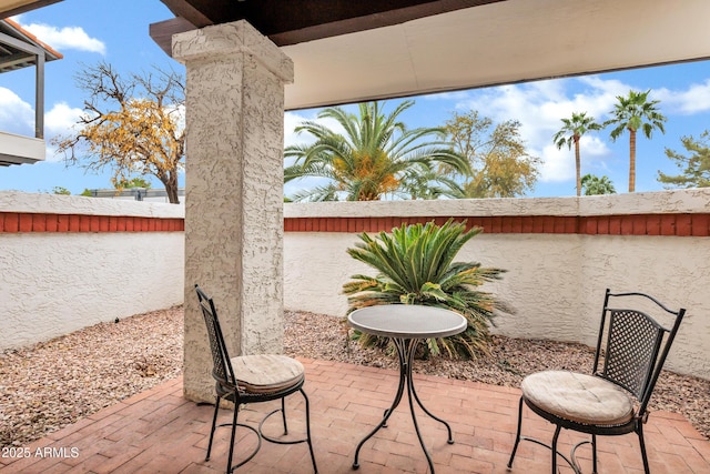 view of patio / terrace featuring a fenced backyard