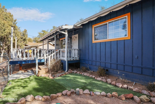 view of home's exterior featuring a yard