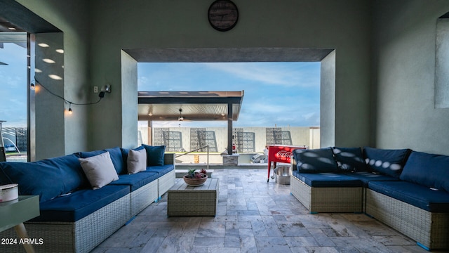 view of patio with an outdoor living space