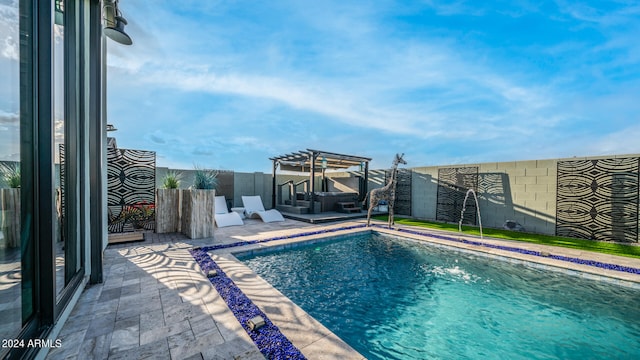 view of pool featuring a patio