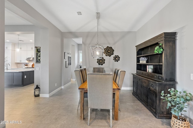 dining area with sink