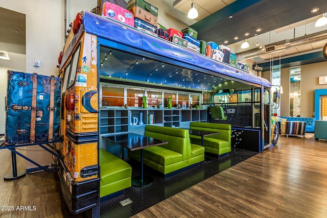 game room featuring hardwood / wood-style flooring