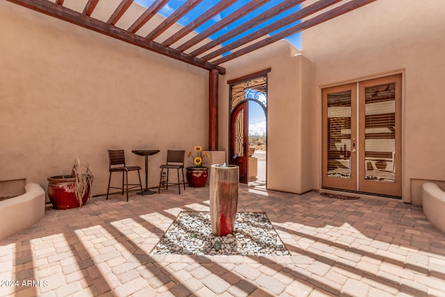 view of patio / terrace featuring a pergola