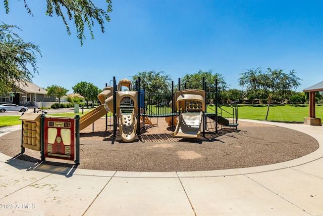 community play area featuring a yard