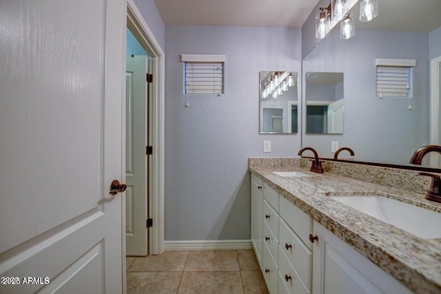 bathroom featuring vanity and tile patterned floors