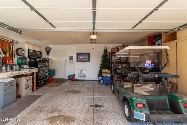 view of garage