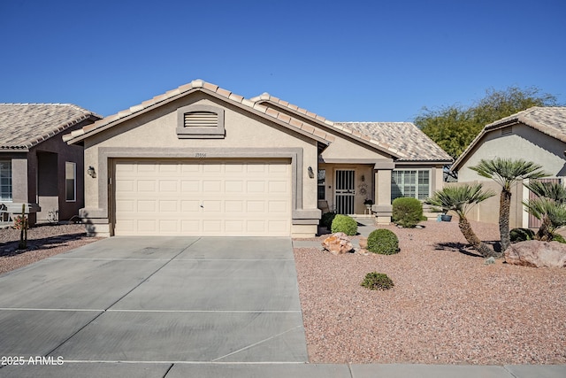 single story home with a garage