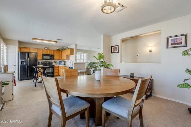 view of dining area