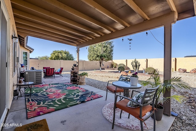 view of patio / terrace with central AC