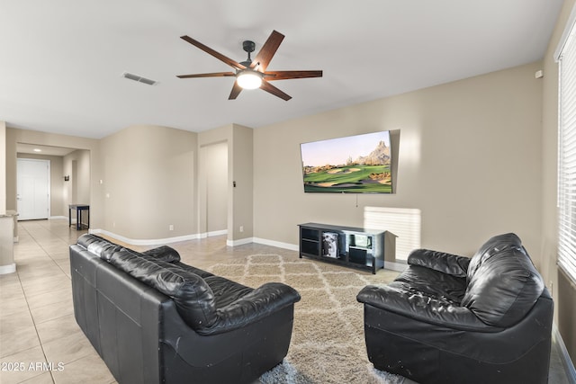 25969 W Tina Ln, Buckeye, AZ 85396 - living area featuring a ceiling fan and light tile patterned flooring