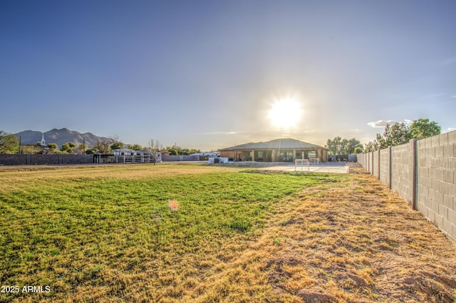 view of yard featuring fence