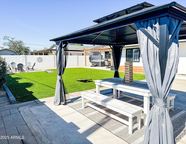 view of patio / terrace with a gazebo