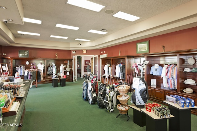 miscellaneous room with carpet flooring