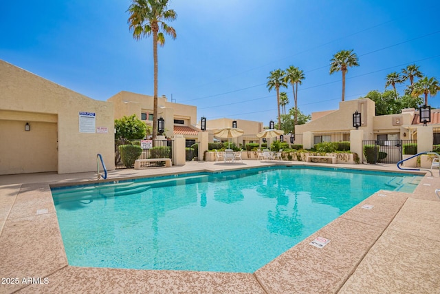 714 E Morningside Dr, Phoenix, AZ 85022 - pool with fence, a residential view, and a patio area