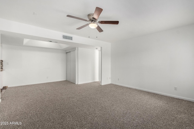 714 E Morningside Dr, Phoenix, AZ 85022 - empty room featuring baseboards, carpet floors, visible vents, and a ceiling fan
