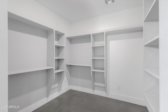 walk in closet featuring visible vents