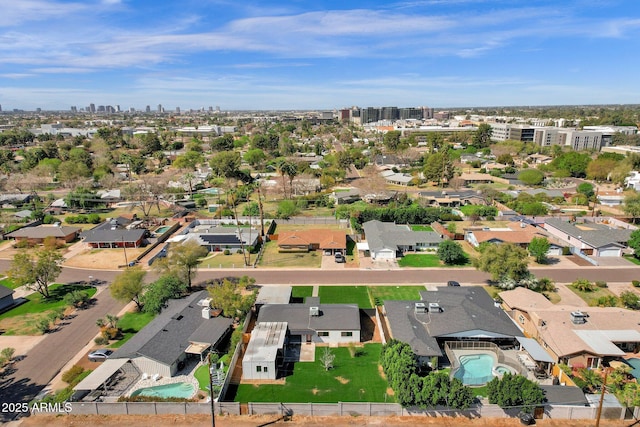 bird's eye view featuring a city view