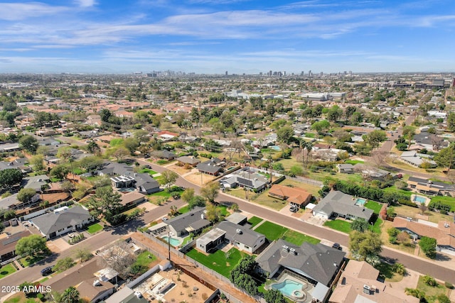 aerial view with a residential view