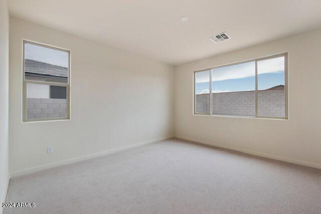 spare room with light colored carpet