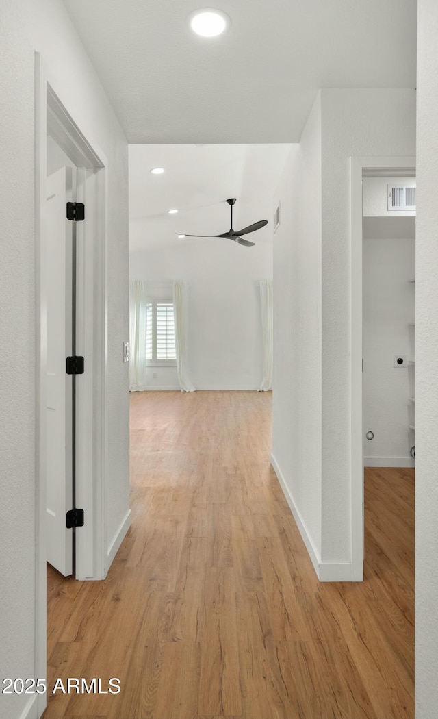 6833 E Grandview Dr, Scottsdale, AZ 85254 - corridor with visible vents, baseboards, recessed lighting, and light wood-style floors