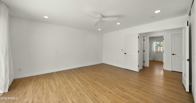 6833 E Grandview Dr, Scottsdale, AZ 85254 - spare room with light wood-type flooring, a ceiling fan, and recessed lighting