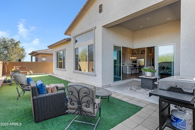 view of patio / terrace with a grill