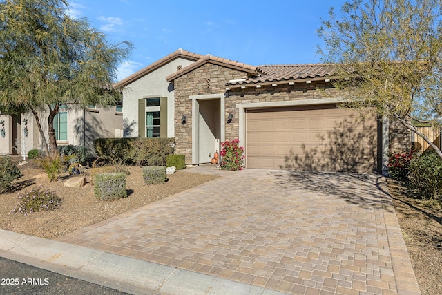 view of front facade with a garage