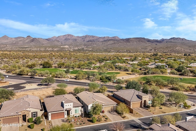 bird's eye view featuring a mountain view