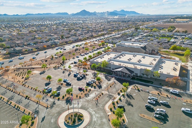 aerial view with a mountain view