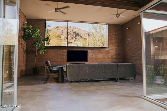 view of patio with ceiling fan