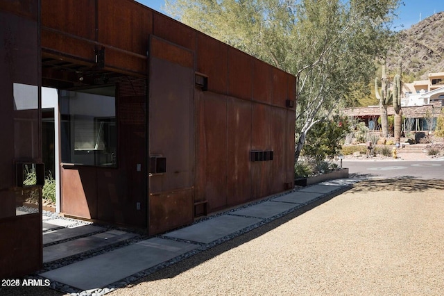 exterior space with a mountain view