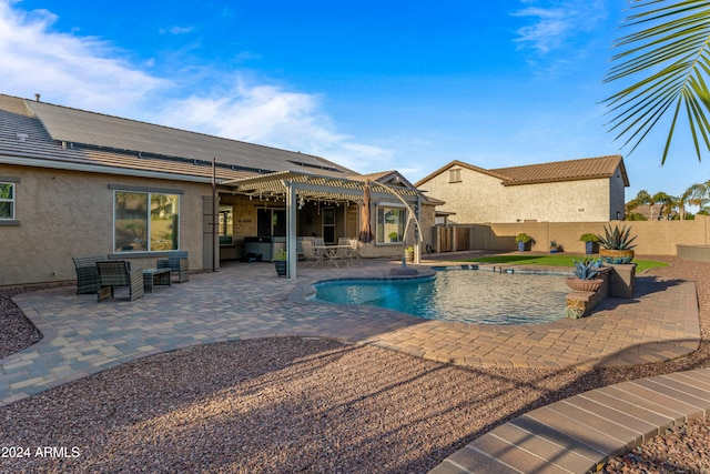 view of pool featuring a pergola and a patio area