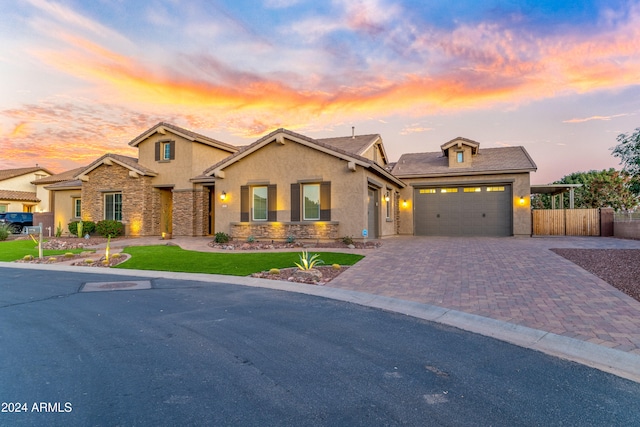 view of front of home featuring a garage