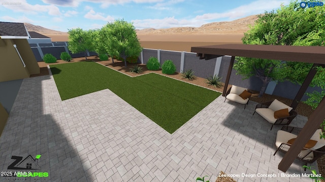18618 E Mockingbird Dr, Queen Creek, AZ 85142 - view of yard with a mountain view and a patio area