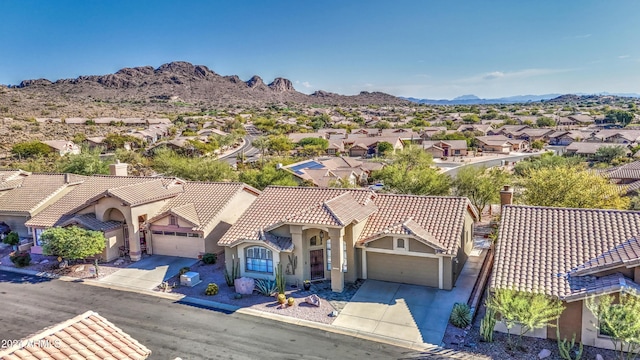 bird's eye view featuring a mountain view