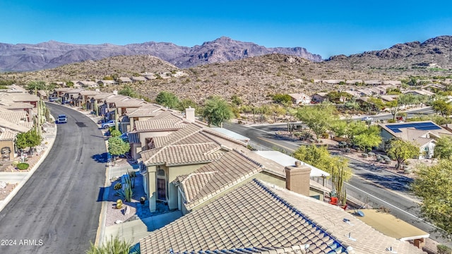 bird's eye view with a mountain view