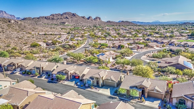 bird's eye view with a mountain view