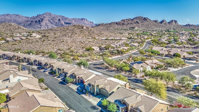 bird's eye view with a mountain view