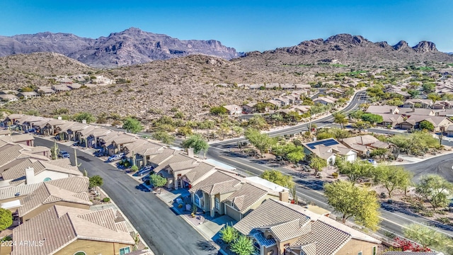 drone / aerial view with a mountain view