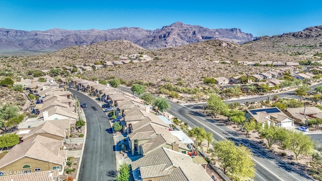 bird's eye view with a mountain view