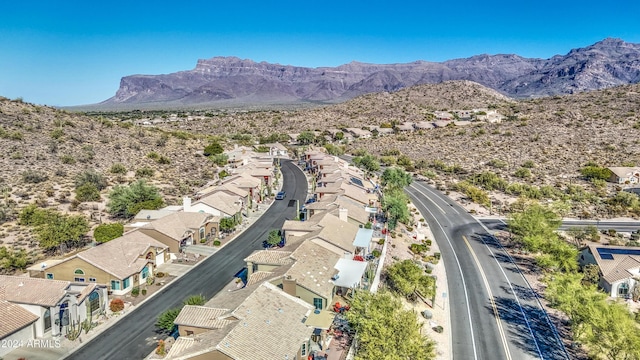 bird's eye view featuring a mountain view