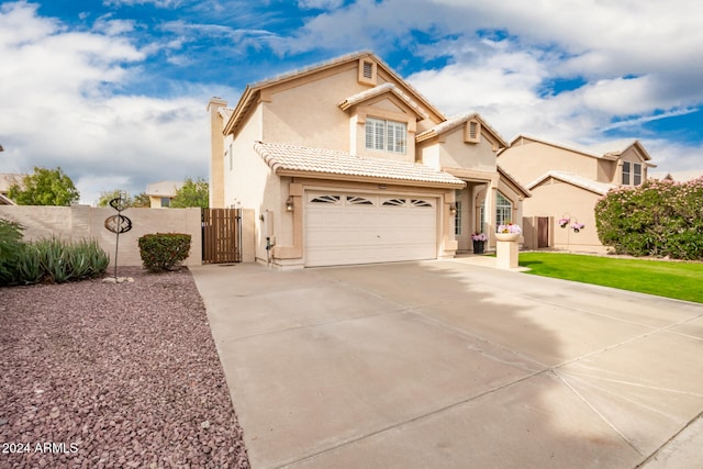 view of front facade with a garage