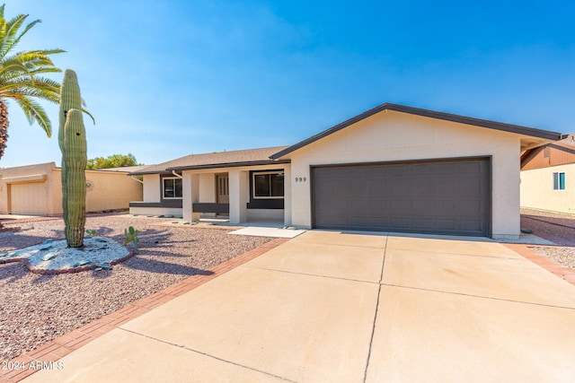 single story home with a garage